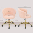 Chaise de bureau Velenne design pivotante réglable rose