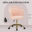 Chaise de bureau Velenne design pivotante réglable rose