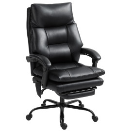 Fauteuil bureau Velès ergonomique inclinable repose pieds noir