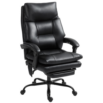 Fauteuil bureau Velès ergonomique inclinable repose pieds noir