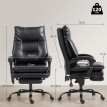 Fauteuil bureau Velès ergonomique inclinable repose pieds noir