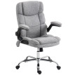 Chaise de bureau Bréa massante chauffante accoudoirs relevables gris chiné