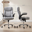 Chaise de bureau Bréa massante chauffante accoudoirs relevables gris chiné