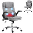 Chaise de bureau Bréa massante chauffante accoudoirs relevables gris chiné