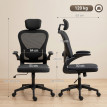 Bainye chaise de bureau ergonomique inclinable réglable noire
