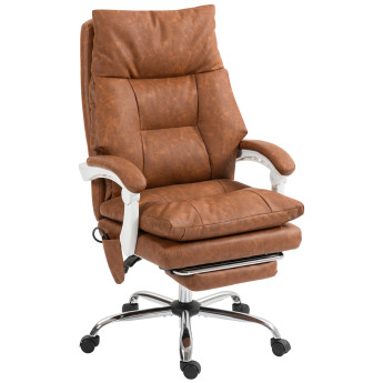Ilenville fauteuil bureau ergonomique inclinable repose pieds camel vieilli