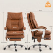 Ilenville fauteuil bureau ergonomique inclinable repose pieds camel vieilli