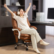 Ilenville fauteuil bureau ergonomique inclinable repose pieds camel vieilli