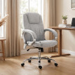Chaise de bureau Olismont massante chauffante design gris