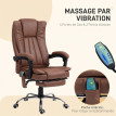 Fauteuil de bureau Beliaia massant chauffant inclinable marron