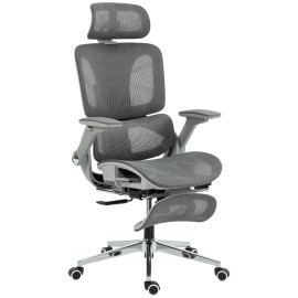 Chaise de bureau Julie ergonomique inclinable réglable gris