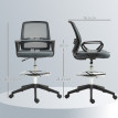 Enerouys fauteuil bureau ergonomique assise haute maille respirante gris