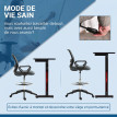 Enerouys fauteuil bureau ergonomique assise haute maille respirante gris