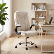 Fauteuil de bureau Dainmont chesterfield réglable velours beige