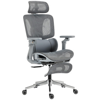 Chaise de bureau Ylencourt ergonomique inclinable réglable gris