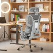 Chaise de bureau Ylencourt ergonomique inclinable réglable gris