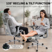 Chaise de bureau Ylencourt ergonomique inclinable réglable gris