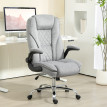 Fauteuil de bureau Kaoris velours Chesterfield réglable gris clair