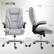 Fauteuil de bureau Kaoris velours Chesterfield réglable gris clair