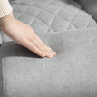 Fauteuil de bureau Kaoris velours Chesterfield réglable gris clair