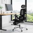 Réou chaise de bureau ergonomique inclinable réglable noir