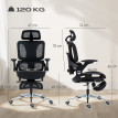 Réou chaise de bureau ergonomique inclinable réglable noir