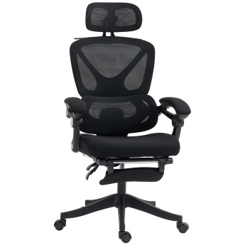 Chaise de bureau Issaac ergonomique inclinable repose pieds noir