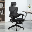 Chaise de bureau Issaac ergonomique inclinable repose pieds noir