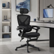 Chaise de bureau Issaac ergonomique inclinable repose pieds noir