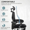 Chaise de bureau Issaac ergonomique inclinable repose pieds noir