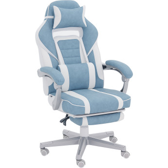 Chaise gaming Envesaot fauteuil ergonomique repose-pieds bleu