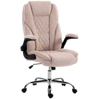 Fauteuil de bureau Lorcourt velours chesterfield réglable rose