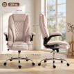 Fauteuil de bureau Lorcourt velours chesterfield réglable rose