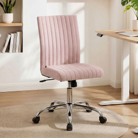 Cerenne chaise de bureau ergonomique tissu rose