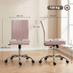 Cerenne chaise de bureau ergonomique tissu rose