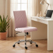 Cerenne chaise de bureau ergonomique tissu rose