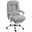 Fauteuil de bureau Réuet inclinable ergonomique velours gris clair