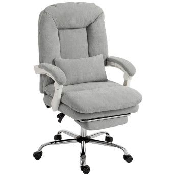 Fauteuil de bureau Réuet inclinable ergonomique velours gris clair
