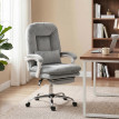 Fauteuil de bureau Réuet inclinable ergonomique velours gris clair