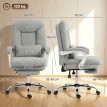 Fauteuil de bureau Réuet inclinable ergonomique velours gris clair