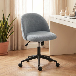 Chaise de bureau Arvaelle pivotante réglable bouclette gris