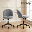 Chaise de bureau Arvaelle pivotante réglable bouclette gris