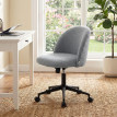 Chaise de bureau Arvaelle pivotante réglable bouclette gris