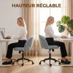 Chaise de bureau Arvaelle pivotante réglable bouclette gris