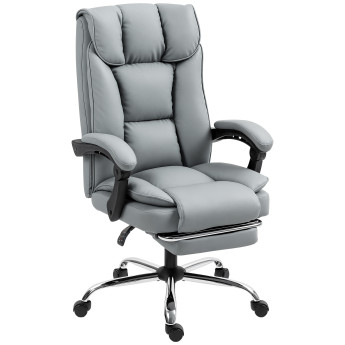 Chaise de bureau Dorville inclinable repose-pieds synthétique gris
