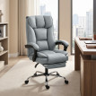 Chaise de bureau Dorville inclinable repose-pieds synthétique gris