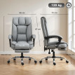 Chaise de bureau Dorville inclinable repose-pieds synthétique gris
