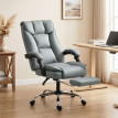 Chaise de bureau Dorville inclinable repose-pieds synthétique gris