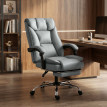 Chaise de bureau Dorville inclinable repose-pieds synthétique gris