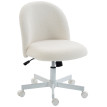 Chaise de bureau Melelle bouclette pivotante réglable crème